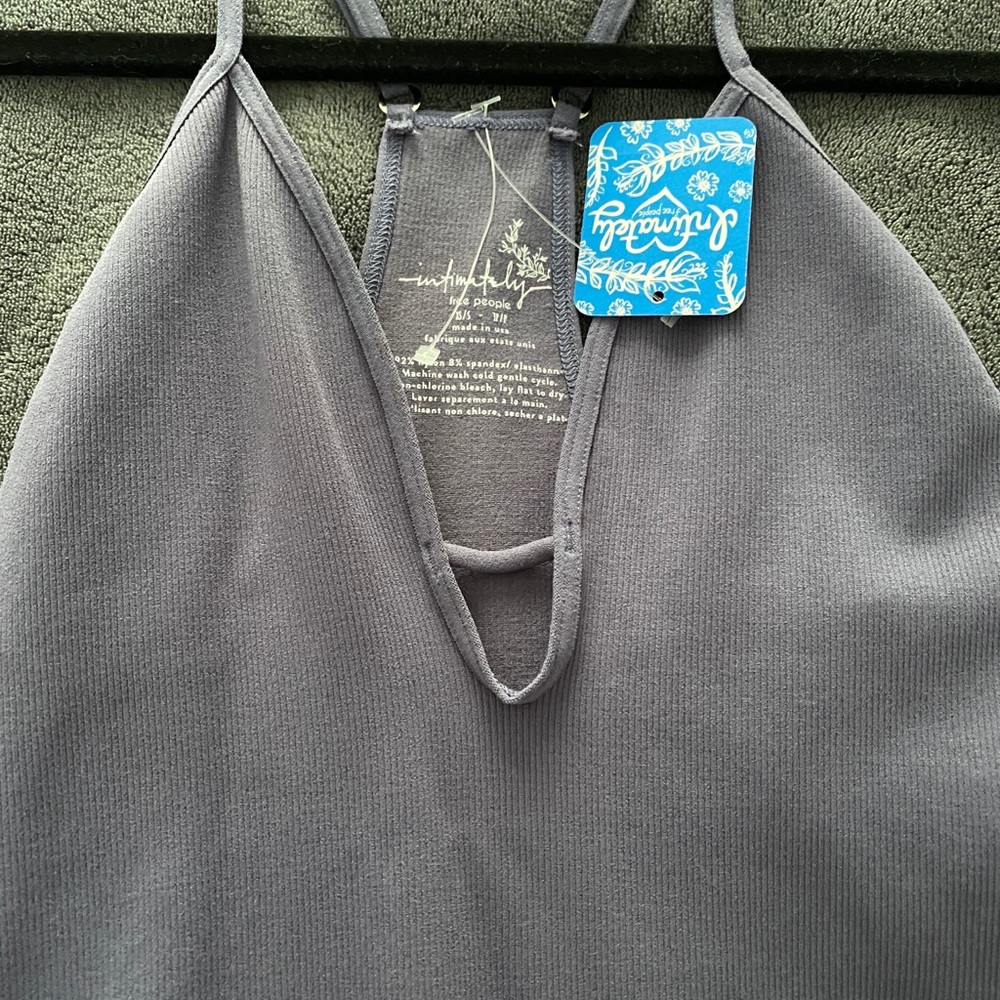 NWT Free People Move Along Bodysuit Grey Purple - Picture 3 of 4
